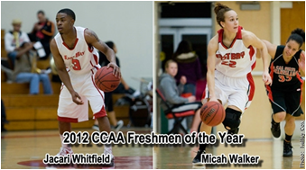 Pioneer basketball players win Freshmen of the Year awards in 2012.